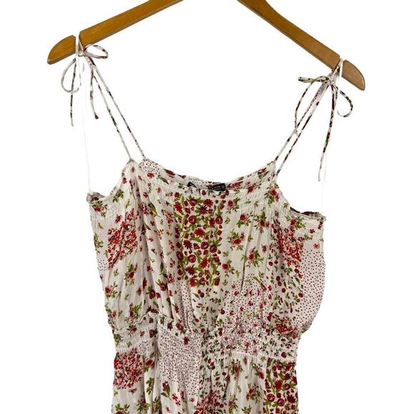 New Zara Patchwork Floral Print Playsuit Romper Size Medium - Picture 3 of 16
